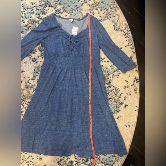 Cato 3/4 Sleeve Knee Length Blue Dress Size L NWT - Picture 8 of 8